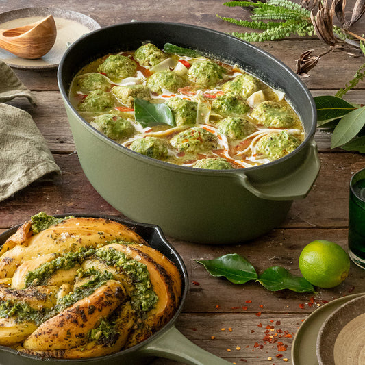 THAI FISHBALLS IN A GREEN COCONUT BROTH