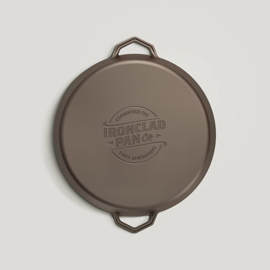36cm Grande Legacy Pan by Ironclad Co., Handmade Cast Iron Skillet
